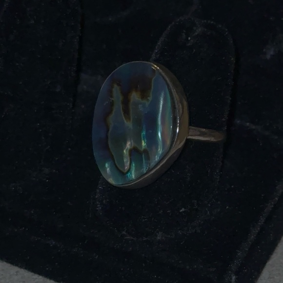 Abalone shell ring sea opal - Picture 3 of 8